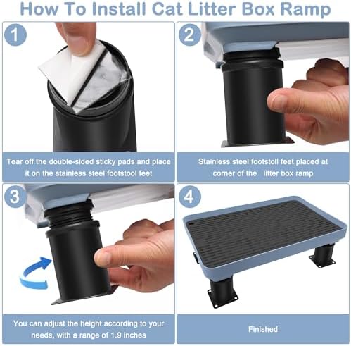 Adjustable Cat Litter Box Ramp, Catcan Detachable Elevated Step - Image 6