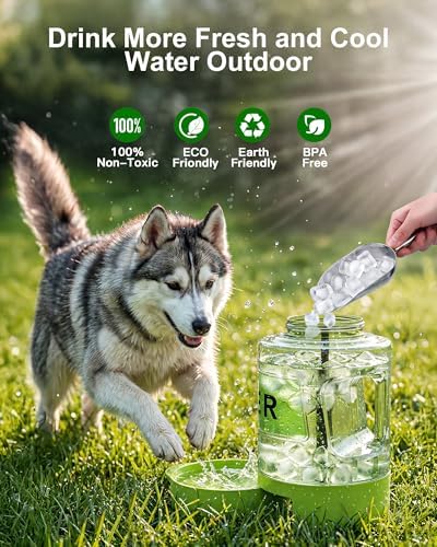 77 oz Portable Dog Water Bottle, 2.2L Dog Travel Water Dispenser Olive Green - Image 5