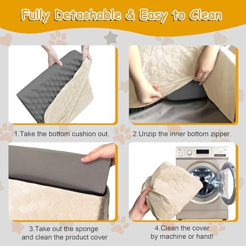 Dog Car Seat for Small/Medium Dogs, Memory Foam Dog Booster Seat, Travel Safety Per Car Seat with Washable Removable Cover, Storage Pockets for Dogs up to 35 lbs (White, Small) - Image 7
