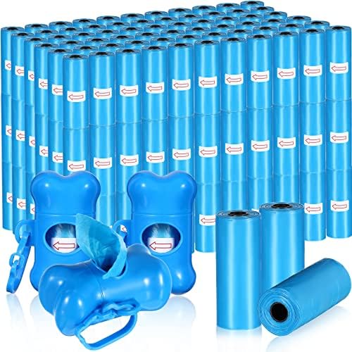 Teling 3000 Count Dog Poop Bags with 3 Dispensers, Blue by Teling