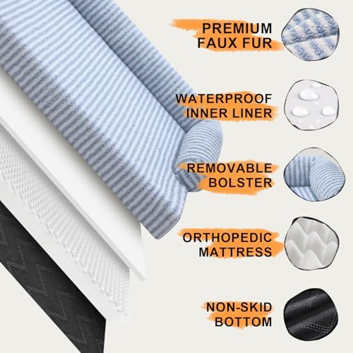 MEKIY Orthopedic Washable Dog Bed with Bolster for Medium to Large Dogs - Image 5