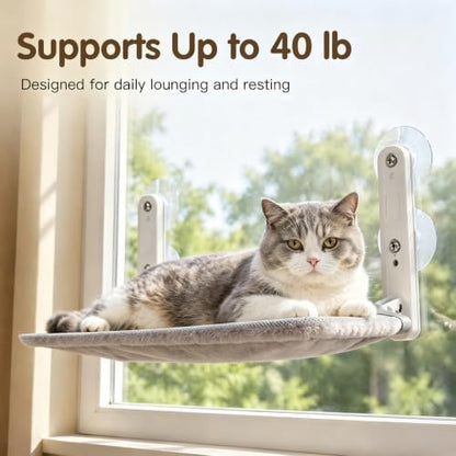 Cat Window Perch, 2-in-1 Reversible Mesh & Fleece Hammock | Sturdy Window Seat for Large Indoor Cats, Holds Up to 33 lbs - Image 4