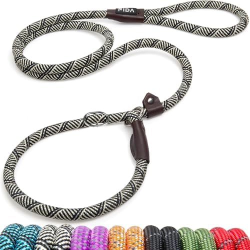 Fida Durable Slip Lead Dog Leash, 6 FT x 1/2" Dog Training Leash, Grey by Fida