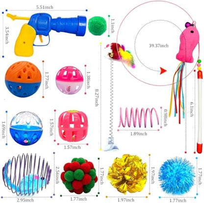 Colorful Cat Toys Bulk for Indoor Cats, 84 Pcs Interactive Kitten Toys - Image 6