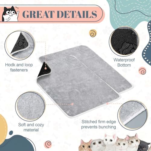 Drydiet 4 Pcs Cat Carrier Pad Reversible Liner, Grey, 17 x 11 Inch - Image 3