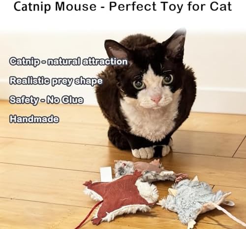 Catnip Mouse Toys for Cats, 6Pcs Interactive Plush Mice Cat Toys for Indoor - Image 2