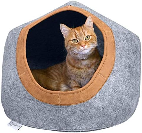 Kitty City Felt Round Bed, Warm and Cozy cat Bed, Gray by KittyCity