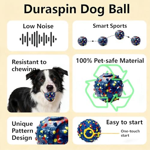 Interactive Dog toys, Smart Dog ball, E-TPU Material Automatic Moving, Bouncing, Vibrating ball Durable Duraspin Design for Aggressive Chewers.Keeps Dogs Busy and Entertained.Suitable for all dogs - Image 2