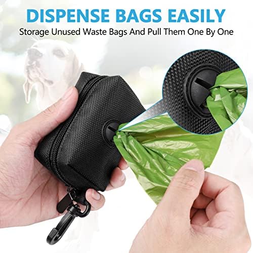 Dog Waste Bag Dispenser Pet Poop Bags Holder for Doggie Waste Bags Dispensers Soft Fabric Zipper Small Doggy Puppy Pouch for Leash Accessory Attachment with Carrier,2PCS Purple - Image 2