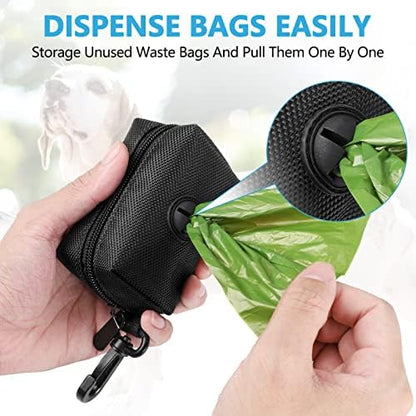 Dog Waste Bag Dispenser Pet Poop Bags Holder for Doggie Waste Bags Dispensers Soft Fabric Zipper Small Doggy Puppy Pouch for Leash Accessory Attachment with Carrier,2PCS Purple - Image 2