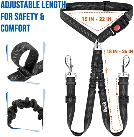 Lukovee Double Dog Car Seat Belt, No Tangle Headrest Restraint - Image 6