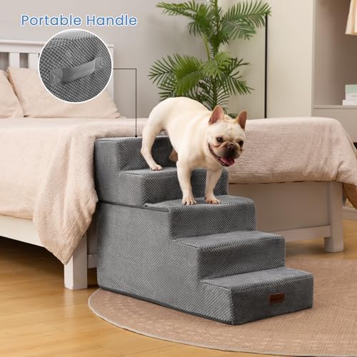 Aodisman Dog Stairs for High Beds 22.6" H, 5-Step Pet Steps for Small Dogs - Image 4