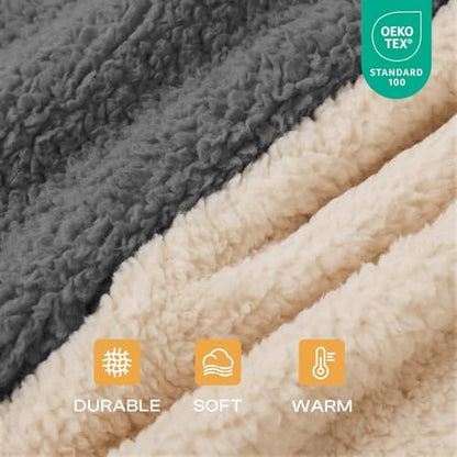 Luciphia Premium Fleece Pet Blanket for Small Medium Dogs Puppy Soft Sherpa Calming Cat Throw Blankets(Grey,41x31 inches) - Image 2