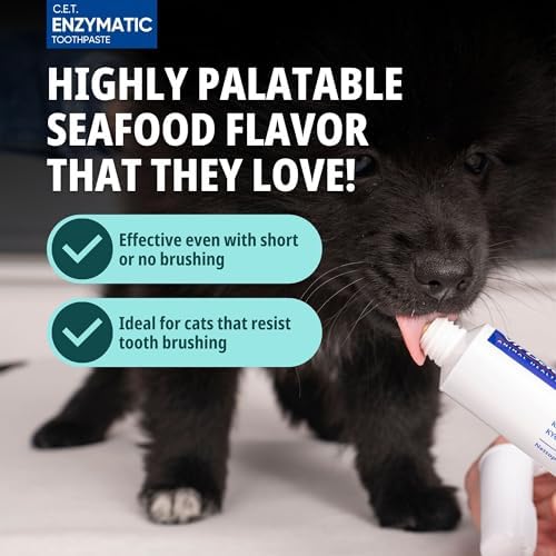 C.E.T. Oral Hygiene Kit for Cats, Seafood flavor Toothpaste with Toothbrush - Image 3