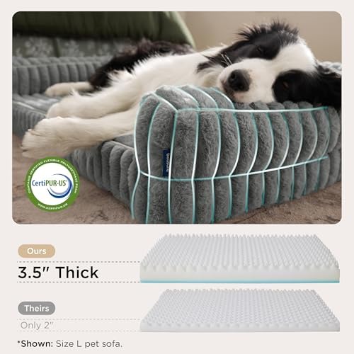 Bedsure ComfyFleece™ Memory Foam Orthopedic XL Dog Bed with Sides 42" - Image 3