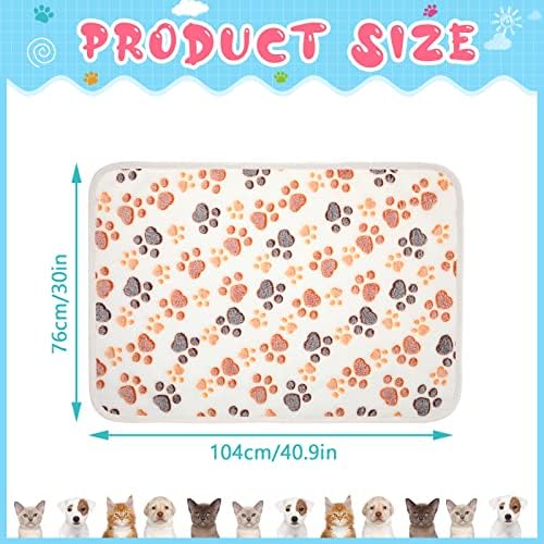 Tatuo 4 Pack Fleece Dog Blanket for Pet,White,41 x 30 Inch,Paw - Image 5
