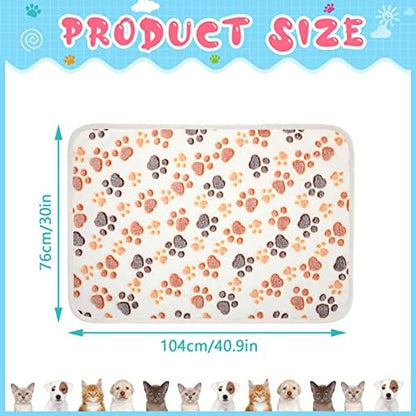 Tatuo 4 Pack Fleece Dog Blanket for Pet,White,41 x 30 Inch,Paw - Image 5