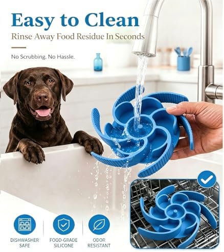 Slow Feeder Dog Bowls Insert Cuttable to fit 4.4"-7.5" Bowls Blue - Image 6
