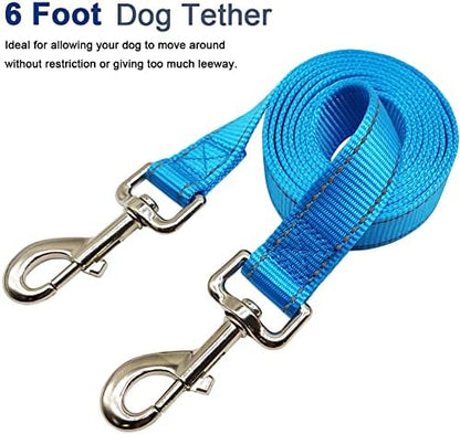 6FT Tie Out Dog Leash Dog Tie down 1"Wide Reflective Nylon Tether - Image 5