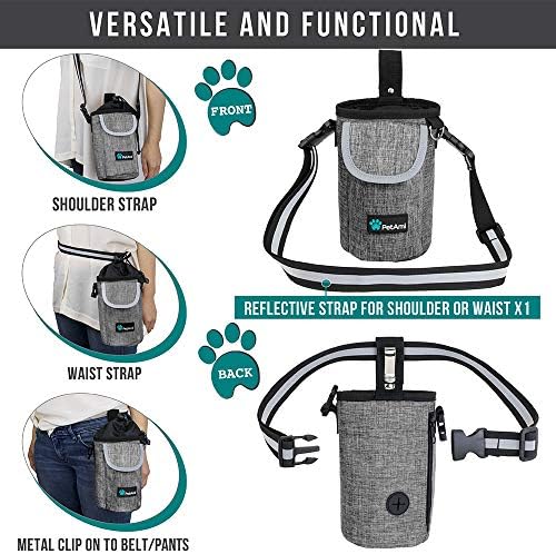 PetAmi Dog Treat Pouch, Large Hands-Free Training Bag, Gray - Image 4