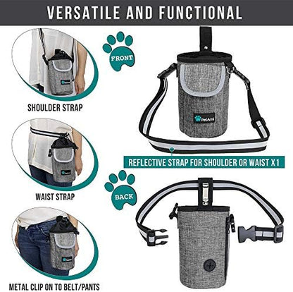PetAmi Dog Treat Pouch, Large Hands-Free Training Bag, Gray - Image 4