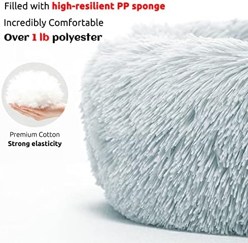 HACHIKITTY Calming Pet Sofa Bed Mat, Washable Fluffy Couch Cover for Dogs and Cats, Anti-Slip Bottom (30"x 27"x 6", Gray) - Image 3