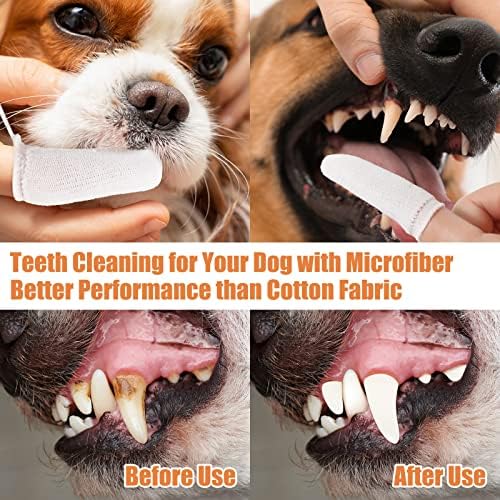 Chunful 20 Pcs Dog Fingerbrush Microfiber Full Soft Finger Pet Toothbrush - Image 5