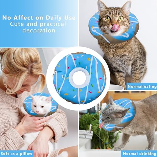 Seyezo Cat Cone Collar Soft, Adjustable Cat Recovery Cone, Waterproof Blue - Image 4
