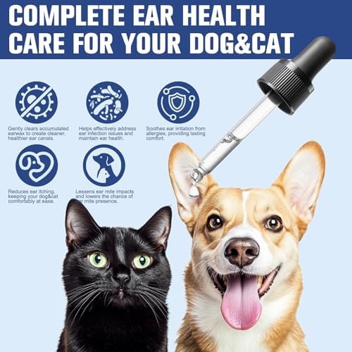 BARAVI Clean Aura Ear Cleaner Ear Drops for Dogs & Cats, 3.38 fl oz (100ml) Natural Gentle Formula, Soothe Itching, Remove Wax & Odor, Deep Clean Ear Canal for Pet Ear Care - Image 4