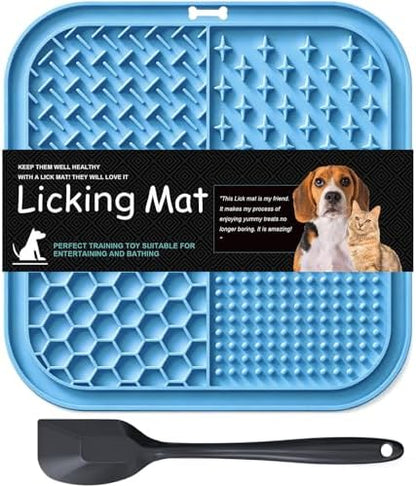 Licking Mat for Dogs & Cats with Suction Cups, 1 Pack Square Silicone Dog Slow Feeder Lick Pat for Anxiety Relief, Dog Toys to Keep Them Busy, Pets Bathing Training Grooming Mat 7.8 * 7.8 inches by Unknown