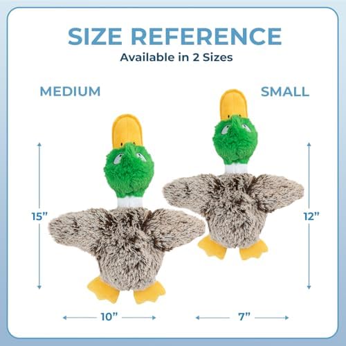 Best Pet Supplies Interactive Squeaky Dog Chew Toy, Ideal Dog Toys for Chewers, Small, Medium & Large Dogs, and Fetch Lovers - Mallard Duck (Gray), Large - Image 5