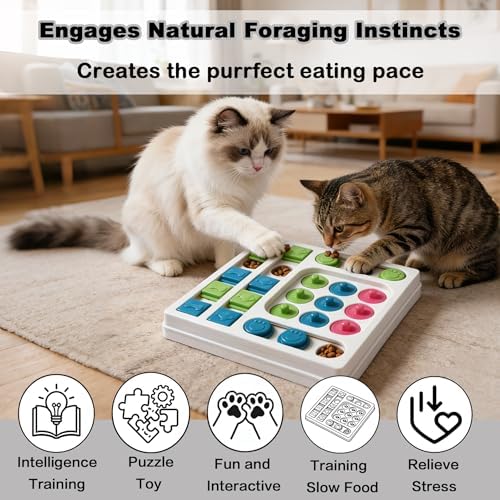 Cat Puzzle Feeder ，Cat Puzzle Toy ，Interactive Slow Feeder Kitten Toys ，Maze Hidden Food Pet Feeder，Toys for Bored Indoor Adult Cats - Image 5