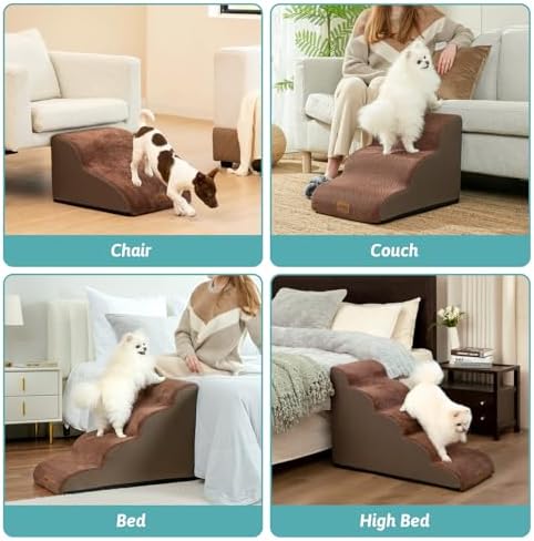 COZY KISS Dog Stair for Small Dog 11.8" H, 2 Step Pet Ramp for Chair - Image 6