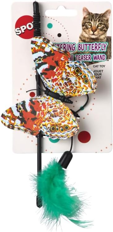 SPOT Fluttering Butterfly Mini Teaser Wand for Cat, 8"