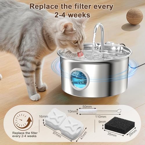 Cat Water Fountain Filter Kit-6 Filters, 6 Sponges & 1 Brush - Image 5