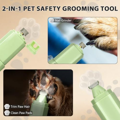 Dog Nail Grinder Quiet, 2-in-1 Paw Trimmer with Light for Dogs - Image 2
