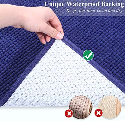 VIVAGLORY Cat Litter Mat Softgrip Litter Trapping Mat, 31"× 20", Navy Blue - Image 4