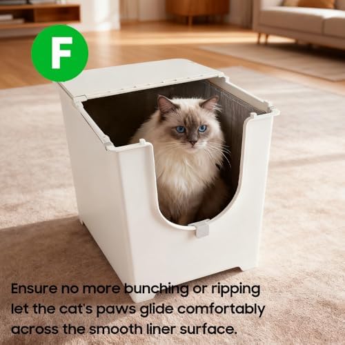 2 Pack Litter Box Liners F Compatible with Flip Litter Box Liner Type F, Reusable Liner Type-F with Carrying Handles - Image 4