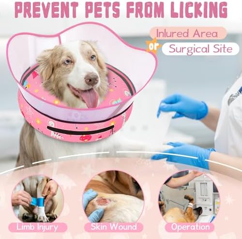 Elevated Inflatable Dog Cone Collar to Stop Licking, Doggie Donut Collar After Surgery, Soft Dog Cone Alternative for Small Medium Large Dogs - Image 2