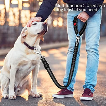 2 Piece Set Retractable Dog Car Seatbelts - Adjustable Pet Seat Belt for Vehicle Headrest Restraint - Heavy Duty & Elastic & Durable Car Harness - Image 6
