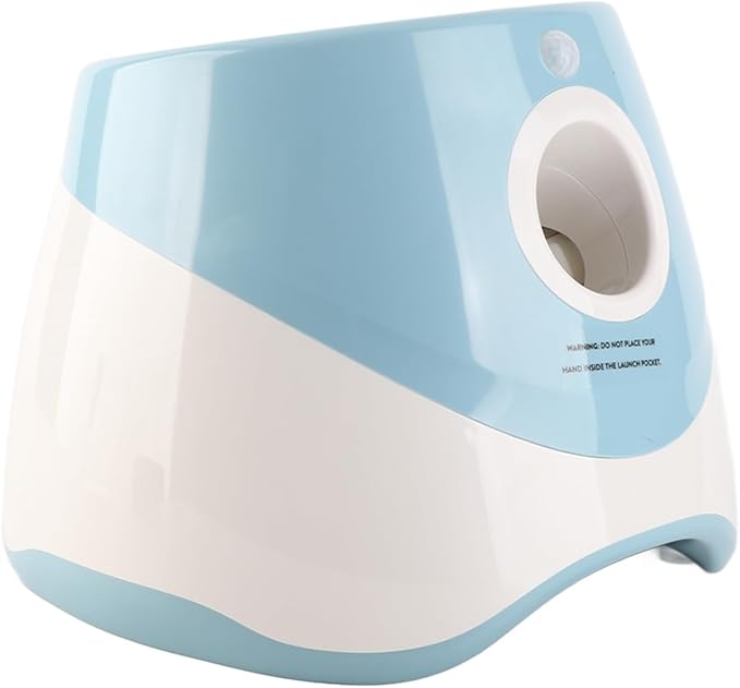 FILFEEL Automatic Dog Thrower Pet Interactive with 3 Soft Balls for Indoor and Outdoor Fun for Small Dogs (Lightblue)