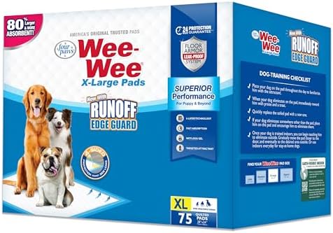 Four Paws Wee-Wee Superior Performance X-Large Dog Pee Pads, 75 Count by FourPaws