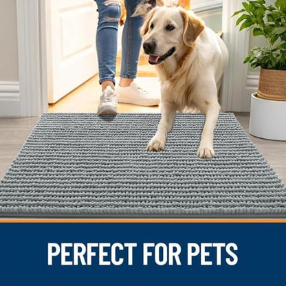 OLANLY Dog Door Mat for Muddy Paws 44x32, Extra Absorbent Chenille Mud Mat - Image 6