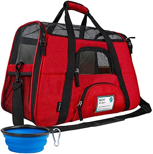 PetAmi Airline Approved Pet Carrier for Cats & Small Dogs, Small, Red by PetAmi