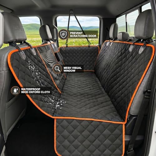 XXL Dog Seat Cover for Trucks with Mesh Window Waterproof Dog Truck Hammock Durable Back Seat Protector for Full Size Pickup Trucks Machine Washable X-Large Truck Pet Seat Cover for Ram 1500 - Image 2
