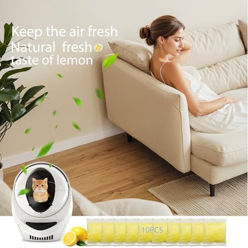 10 PCS Cat Litter Deodorizer Refills Compatible with Whisker OdorTrap Pod,Odor Remover Refills for Litter-Robot 4 Waste Bags & Litter-Robot 3 Waste Drawer, Litter Box Odor Eliminator (Lemon) - Image 4