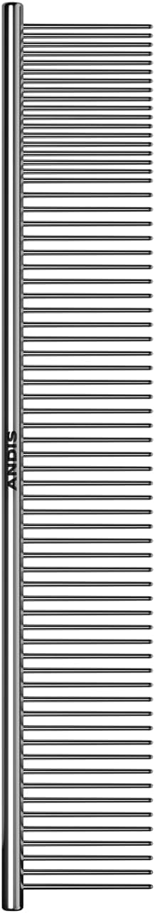 Andis 68545 Stainless Steel Pet Grooming Comb – Dematting Tool for Knots, Mats & Loose Hair Removal, 10-Inch, Professional Grooming Performance