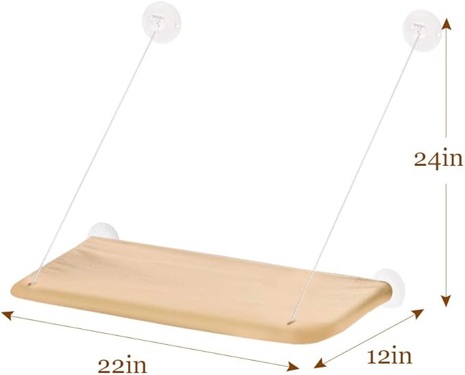 Cat Window Perch, Hammock Seat Bed - Space Saving Design, 360 Sunbath, Holds Up to 50lbs for Any Size