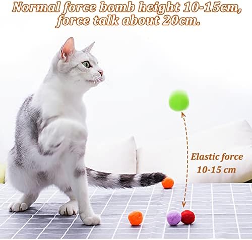 Andiker Cat Pompom Balls, 30pcs Cat's Ball Toys 1.2 Inches Colorful Kitten Pom Pom Balls Lightweight Indoor Kitten Interactive Playing Quiet Ball Cat Toys for Indoor Cats to Do More Exercise (2.5cm) - Image 2