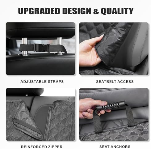 Dog Car Seat Cover for Back Seat, 60/40 Split with Armrest Access - Image 5
